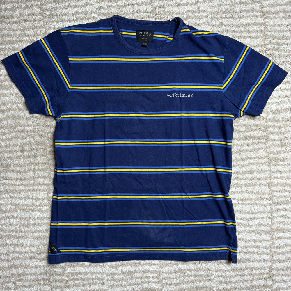 10Deep Blue w. Yellow Stripes tee Size L